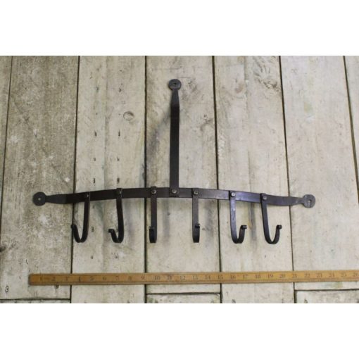 PAN HOOK HANDFORGED WITH 6 HOOKS BLACK WAX 600 X 400MM