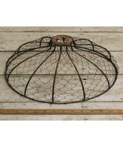 PENDANT SHADE BELL CHICKEN WIRE ANTIQUE COPPER 360MM DIA