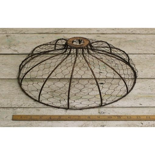 PENDANT SHADE BELL CHICKEN WIRE ANTIQUE COPPER 360MM DIA