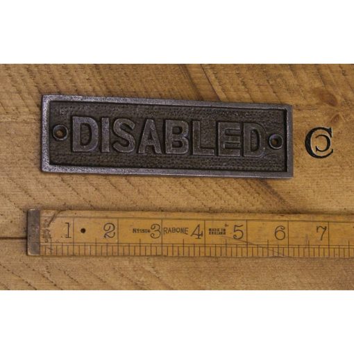 PLAQUE DISABLED CAST ANTIQUE IRON 45 X 152MM