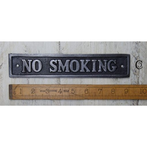 PLAQUE NO SMOKING ANTIQUE CAST IRON 230MM