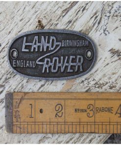 PLAQUE OVAL LAND ROVER ANTIQUE IRON 30MM X 75MM