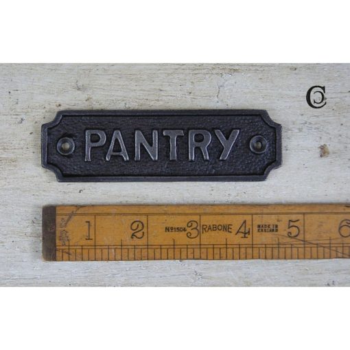 PLAQUE PANTRY DOOR CAST ANTIQUE IRON 45 X 152MM