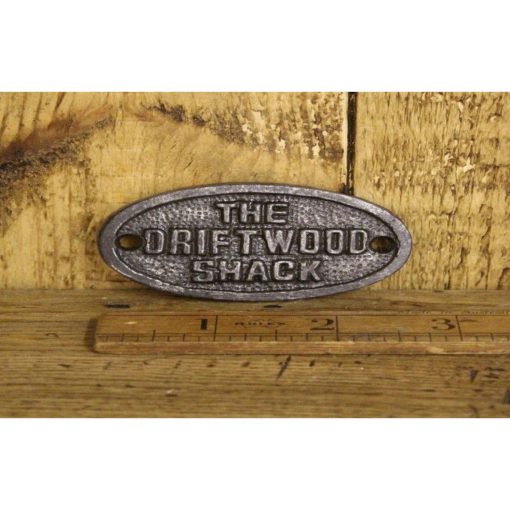 PLAQUE THE DRIFTWOOD SHACK ANT IRON OVAL