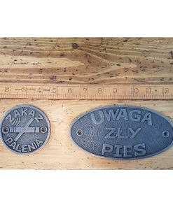 PLAQUE UWAGA ZLY PIES AI 180 X 90MM