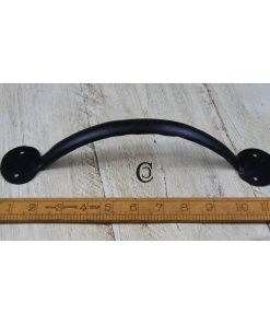 PULL HANDLE ROUND END H/FORGED 2 HOLE B/WAX 12 / 300MM