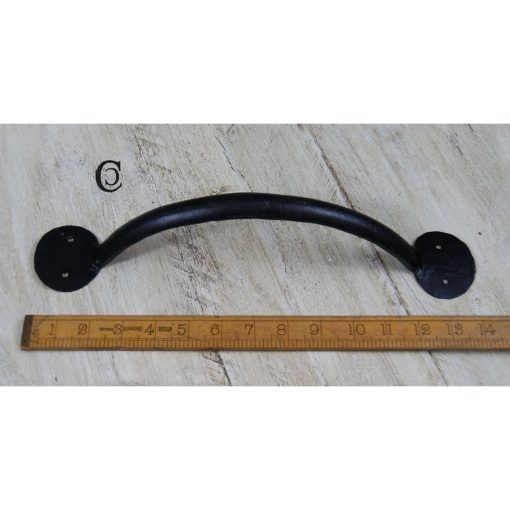 PULL HANDLE ROUND END H/FORGED 2 HOLE B/WAX 14 / 350MM