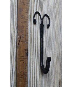 RAMS HORN SCROLL HOOK HAND FORGED BEESWAX 90MM