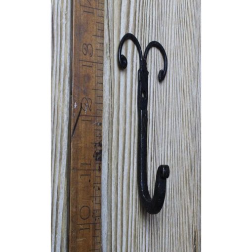 RAMS HORN SCROLL HOOK HAND FORGED BEESWAX 90MM
