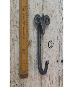 SHEEP HEAD SCROLL HOOK HAND FORGED ANTIQUE IRON 110MM