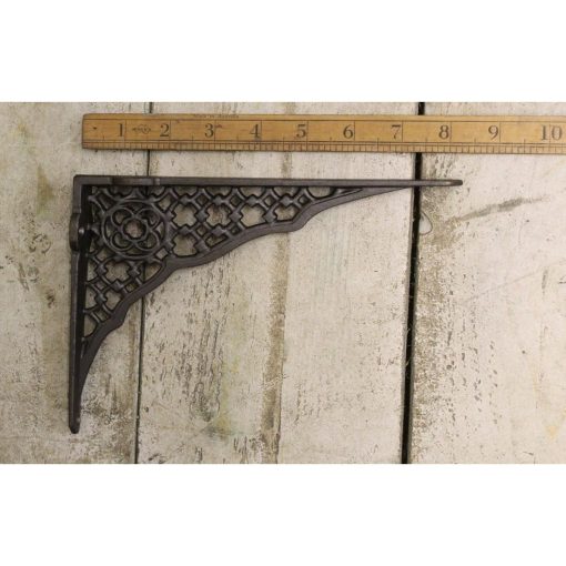 SHELF BRACKET JALI LATTICE CAST ANT IRON 7 X 8.5