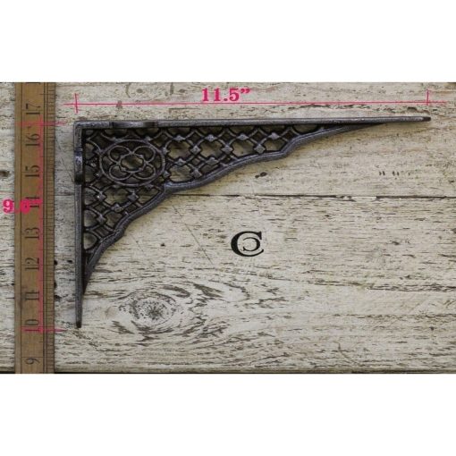 SHELF BRACKET JALI LATTICE CAST ANT IRON 9 X 11.5