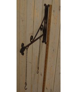 SIGN HANGING BRACKET WITH CHAINS PUB HAND FORGED 12 X 16