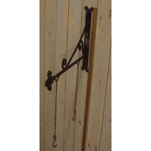 SIGN HANGING BRACKET WITH CHAINS PUB HAND FORGED 12 X 16
