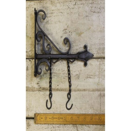 SIGN HANGING BRACKET WITH CHAINS PUB HAND FORGED 8