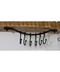 SLIDING HOOK RAIL WITH ‘S’ HOOKS BEESWAX 16 / 400MM BOWLEY