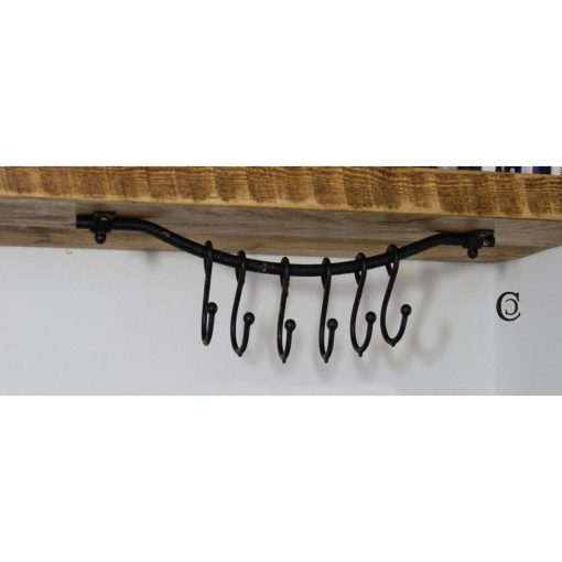 SLIDING HOOK RAIL WITH ‘S’ HOOKS BEESWAX 16 / 400MM BOWLEY