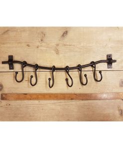 SLIDING HOOK RAIL WITH ‘S’ HOOKS BEESWAX 18 / 460MM