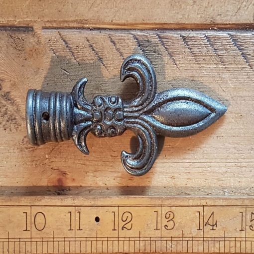 TAPESTRY CURTAIN FINIAL FLEUR CAST ANT IRON 15MM DIA 4 /100