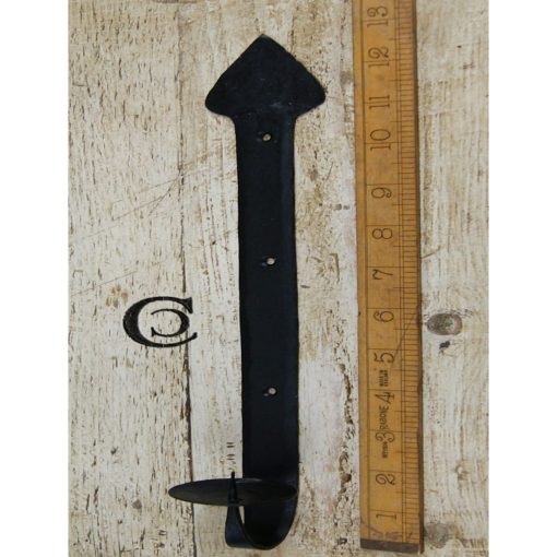 TBD CANDLE HOLDER WALL MOUNTED GOTHIC HAND FORG BLK WAX 13