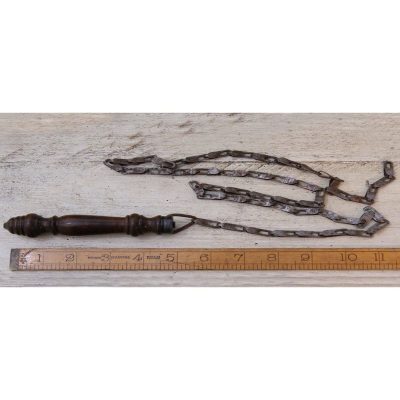 TOILET PULL IN ANTIQUE TEAK WITH CHAIN (1M) 130MM