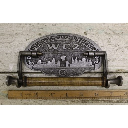 TOILET ROLL HOLDER COVENT GARDEN CAST ANT IRON & WOOD WC2