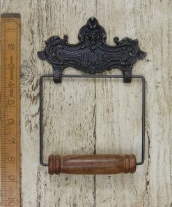 TOILET ROLL HOLDER LION FACE ORNATE ANTIQUE IRON 220MM