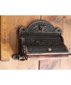 TOILET ROLL HOLDER WITH LID BURY ST LONDON ANTIQUE COPPER