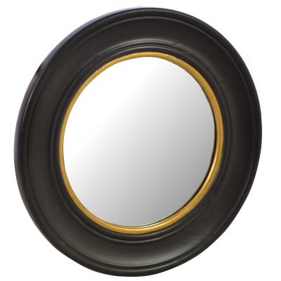 Vintage Black Round Mirror