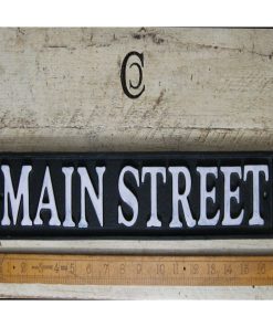 WALL SIGN PLAQUE MAIN STREET BLACK & WHITE 4 X 16