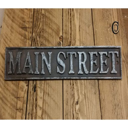 WALL SIGN PLAQUE MAIN STREET CAST ANT IRON 4 X 16
