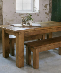 Rustic Table with two benches.