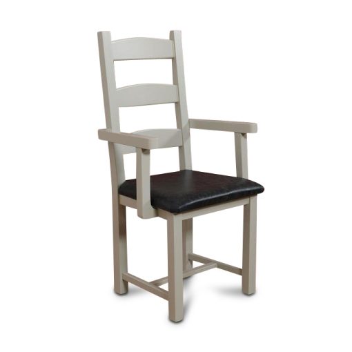 Amish Carver Painted Leather Seat dining chair