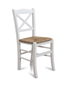 Cross Back Rush Seat Painted dining chair