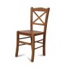 Cross Back Solid Seat Geo Stain dining chair