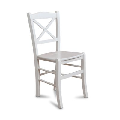 Cross Back Solid Seat Painted dining chair