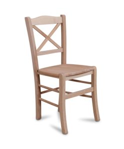 Cross Back Solid Seat Raw dining chair