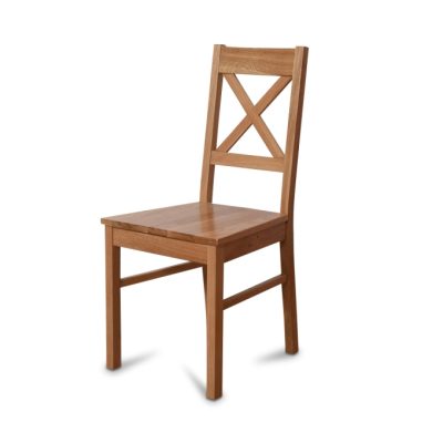 Solid Oak Cross Back Chair dining chair