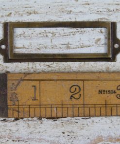 Library Label Card Frame Small Lugs Antique Brass 3 / 75mm