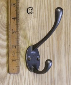 Hat & Coat Hook VICTORIAN Square No Spine 2 hole Iron 110mm