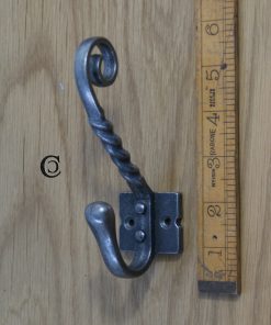 Hat & Coat Hook Twisted Riveted to Base Ant Iron 125mm