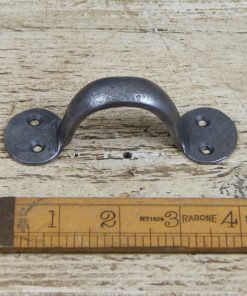 Pull Handle Round End Hand Forged 2 Hole Ant Iron 4 / 100mm