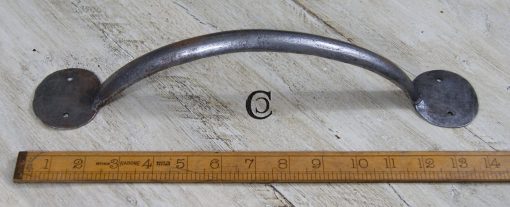 Pull Handle Round End HandForged 2 Hole Ant Iron 14 / 350mm