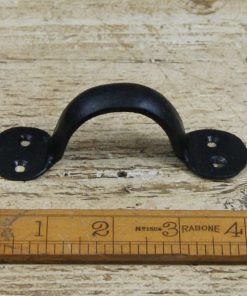 Pull Handle Round End Hand Forged 2 Hole Black Wax 4 /100mm