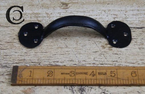 Pull Handle Bean End 3 Hole Hand Forged Black Wax 6 / 150mm
