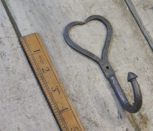 Love Heart Hook Hand Forged Thick Antique Iron 135mm / 5