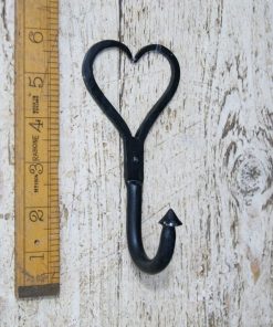 Love Heart Hook Hand Forged Black Wax 5 / 125mm