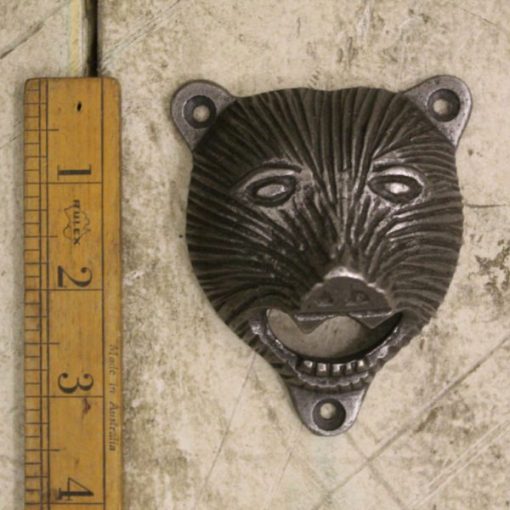 Bottle Opener Wall Mounted BEAR HEAD (angry) Cast Ant Iron