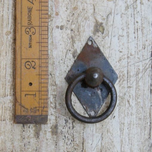 Ring & Diamond B/Plate Drop Handle Vertical Ant Iron 60mm