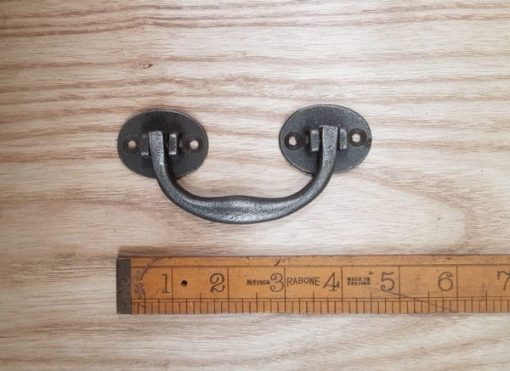 Lifting Handle Cast Oval Mtng Plates Rivet Ant Iron 4.5